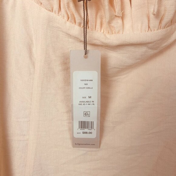 NWT BCBGeneration Dress Womens SZ M Babydoll Peasant Prairie Puff Sleeve Cottage - Picture 7 of 9